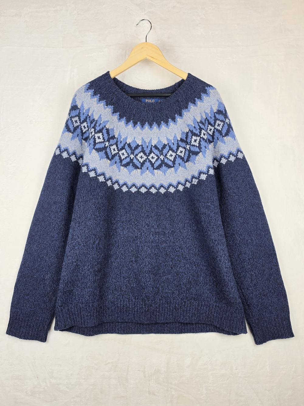 Polo Ralph Lauren Fair Isle Crewneck Sweater Mens XXL Navy Blue